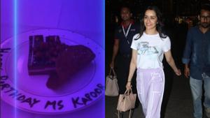 Shraddha Kapoor got a mid-air surprise on her birthday.(Varinder Chawla) Shraddha Kapoor got a mid-air surprise on her birthday.(Varinder Chawla)