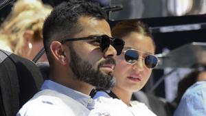 Indian cricket captain Virat Kohli and actor wife Anushka Sharma at the Australian Open.(AP) Indian cricket captain Virat Kohli and actor wife Anushka Sharma at the Australian Open.(AP)