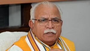 Haryana chief minister Manohar Lal Khattar on Sunday launched 22 new projects in the district worth <span class='webrupee'>₹</span>423.07 crores via videoconferencing from Chandigarh. Photo by Keshav Singh/ Hindustan Times.(HT Photo) Haryana chief minister Manohar Lal Khattar on Sunday launched 22 new projects in the district worth <span class='webrupee'>₹</span>423.07 crores via videoconferencing from Chandigarh. Photo by Keshav Singh/ Hindustan Times.(HT Photo)