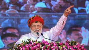 Jamnagar: Prime Minister Narendra Modi speaks at the inauguration of the various development projects, in Jamnagar, Gujarat, Monday, March 4, 2019. (PIB/PTI Photo) (PTI3_4_2019_000080B)(PTI) Jamnagar: Prime Minister Narendra Modi speaks at the inauguration of the various development projects, in Jamnagar, Gujarat, Monday, March 4, 2019. (PIB/PTI Photo) (PTI3_4_2019_000080B)(PTI)