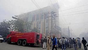 At least 63 admitted patients and other persons had to be evacuated after the fire broke out on .(Sunil Ghosh/HT File)