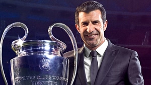 Luis Figo to grace Mumbai with UEFA Champions League Trophy.(UEFA Photo) Luis Figo to grace Mumbai with UEFA Champions League Trophy.(UEFA Photo)