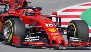 FCharles Leclerc of Monaco takes a curve during a Formula One pre-season testing session.(AP) FCharles Leclerc of Monaco takes a curve during a Formula One pre-season testing session.(AP)