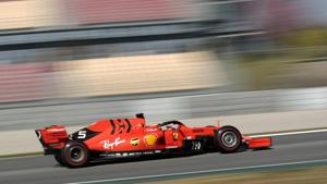 Ferrari’s Sebastian Vettel in action during testing on March 1.(REUTERS) Ferrari’s Sebastian Vettel in action during testing on March 1.(REUTERS)