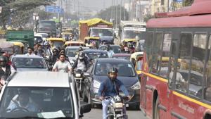 Although during such marches, police open traffic movement at regular intervals to avoid bunching, there are times when roads are closed for longer duration leading to spillover on nearby arterial roads.(Sonu Mehta/HT PHOTO) Although during such marches, police open traffic movement at regular intervals to avoid bunching, there are times when roads are closed for longer duration leading to spillover on nearby arterial roads.(Sonu Mehta/HT PHOTO)