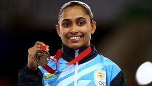 Dipa Karmakar of India poses during the medal ceremony for the Women's Vault Final.(Getty Images) Dipa Karmakar of India poses during the medal ceremony for the Women's Vault Final.(Getty Images)