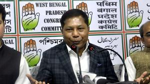 Former Meghalaya chief minister of Meghalaya Mukul Sangma of Congress addresses a press conference.(ANI) Former Meghalaya chief minister of Meghalaya Mukul Sangma of Congress addresses a press conference.(ANI)