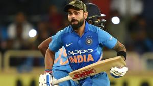 Virat Kohli runs between the wickets during the 3rd ODI match against Australia in Ranchi.(PTI) Virat Kohli runs between the wickets during the 3rd ODI match against Australia in Ranchi.(PTI)