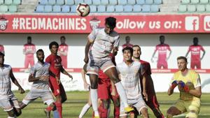 Churchill Brothers FC Goa and Chennai City FC players in action.(PTI) Churchill Brothers FC Goa and Chennai City FC players in action.(PTI)