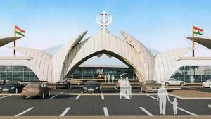 An architecture design of the Passenger Terminal Building, approved by Ministry of Home Affairs, to be constructed for the Kartarpur corridor, in Gurdaspur, Saturday, March 9, 2019.(PTI file photo) An architecture design of the Passenger Terminal Building, approved by Ministry of Home Affairs, to be constructed for the Kartarpur corridor, in Gurdaspur, Saturday, March 9, 2019.(PTI file photo)