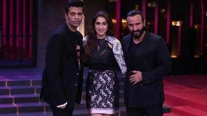 Saif Ali Khan shot for the latest season of Koffee With Karan with his daughter Sara Ali Khan.