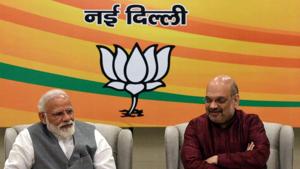 Prime Minister Narendra Modi and BJP national president Amit Shah attend the parliamentary board meeting at the BJP HQ office in New Delhi on March 8.(Sonu Mehta/HT PHOTO) Prime Minister Narendra Modi and BJP national president Amit Shah attend the parliamentary board meeting at the BJP HQ office in New Delhi on March 8.(Sonu Mehta/HT PHOTO)