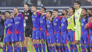 Bengaluru FC defeated NorthEast United FC to reach the ISL final.(Twitter) Bengaluru FC defeated NorthEast United FC to reach the ISL final.(Twitter)