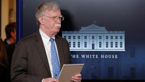 U.S. National Security Adviser John Bolton at a press briefing at the White House in Washington.(REUTERS) U.S. National Security Adviser John Bolton at a press briefing at the White House in Washington.(REUTERS)
