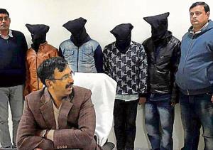 On December 27, STF Haryana arrested four members of a Mewati gang allegedly involved in theft of ATMs in seven states.(HT Photo) On December 27, STF Haryana arrested four members of a Mewati gang allegedly involved in theft of ATMs in seven states.(HT Photo)