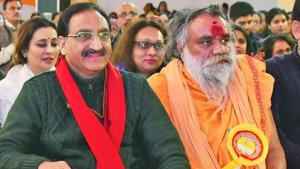 Lok Sabha MP from Haridwar Ramesh Pokhriyal Nishank during a programme in Haridwar on Tuesday, March 12. 2019. Lok Sabha MP from Haridwar Ramesh Pokhriyal Nishank during a programme in Haridwar on Tuesday, March 12. 2019.