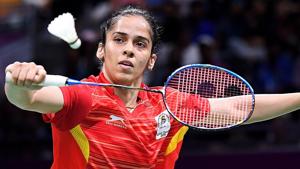 Saina Nehwal of India competes in the Badminton Mixed Team gold medal match.(Getty Images) Saina Nehwal of India competes in the Badminton Mixed Team gold medal match.(Getty Images)