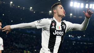 uventus' Cristiano Ronaldo celebrates scoring their third goal.(REUTERS) uventus' Cristiano Ronaldo celebrates scoring their third goal.(REUTERS)