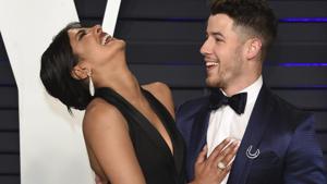 Priyanka Chopra, left, and Nick Jonas arrive at the Vanity Fair Oscar Party.(Evan Agostini/Invision/AP) Priyanka Chopra, left, and Nick Jonas arrive at the Vanity Fair Oscar Party.(Evan Agostini/Invision/AP)