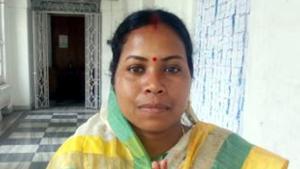 Prof Anjana Mahato 'Sirmaur' will fight from Jamshedpur Lok Sabha seat as Trinamool Congress candidate in Jamshedpur,(Manoj Kumar/ HT) Prof Anjana Mahato 'Sirmaur' will fight from Jamshedpur Lok Sabha seat as Trinamool Congress candidate in Jamshedpur,(Manoj Kumar/ HT)