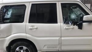 The Noida team of UP Special Task Force arrested six gang members and seized a bulletproof Scorpio SUV in Greater Noida on Tuesday, March 12, 2019.(HT Photo) The Noida team of UP Special Task Force arrested six gang members and seized a bulletproof Scorpio SUV in Greater Noida on Tuesday, March 12, 2019.(HT Photo)