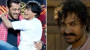 Aamir Khan reacted to a question on Salman Khan and Shah Rukh Khan coming together for a new film. Aamir Khan reacted to a question on Salman Khan and Shah Rukh Khan coming together for a new film.
