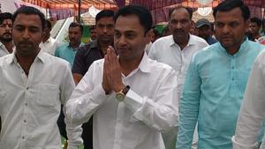 Madhya Pradesh chief minister Kamal Nath’s elder son Nakul Nath (44) has started campaigning for the Congress.(Photo by Zaheed Khan) Madhya Pradesh chief minister Kamal Nath’s elder son Nakul Nath (44) has started campaigning for the Congress.(Photo by Zaheed Khan)