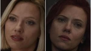 Scarlett Johansson as Black Widow in the Avengers Endgame trailers. Scarlett Johansson as Black Widow in the Avengers Endgame trailers.