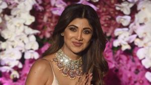Shilpa Shetty at the wedding reception of Akash Ambani and Shloka Mehta in Mumbai.(PTI) Shilpa Shetty at the wedding reception of Akash Ambani and Shloka Mehta in Mumbai.(PTI)