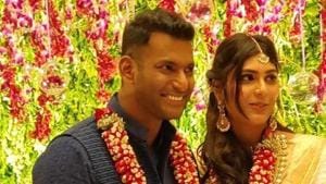 Vishal and Anisha Alla Reddy are now engage.(Twitter) Vishal and Anisha Alla Reddy are now engage.(Twitter)