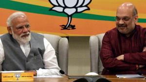 BJP president Amit Shah with Prime Minister Narendra Modi at a party meeting in New Delhi. ( Photo by Sonu Mehta/ Hindustan Times)(Sonu Mehta/HT file) BJP president Amit Shah with Prime Minister Narendra Modi at a party meeting in New Delhi. ( Photo by Sonu Mehta/ Hindustan Times)(Sonu Mehta/HT file)