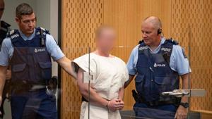 Brenton Tarrant, the man charged in relation to the Christchurch massacre appear in the dock charged with murder in the Christchurch District Court on March 16, 2019.(AFP) Brenton Tarrant, the man charged in relation to the Christchurch massacre appear in the dock charged with murder in the Christchurch District Court on March 16, 2019.(AFP)