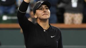 Bianca Andreescu (CAN) waves to the crowd after defeating Elina Svitolina (not pictured).(USA TODAY Sports) Bianca Andreescu (CAN) waves to the crowd after defeating Elina Svitolina (not pictured).(USA TODAY Sports)