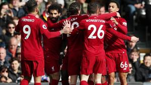 Liverpool's Sadio Mane celebrates a goal with his teammates.(Reuters) Liverpool's Sadio Mane celebrates a goal with his teammates.(Reuters)
