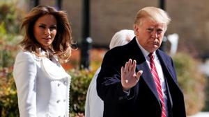 U.S. President Donald Trump and U.S. first lady Melania Trump depart from St. John's Episcopal Church in Washington, U.S.(REUTERS) U.S. President Donald Trump and U.S. first lady Melania Trump depart from St. John's Episcopal Church in Washington, U.S.(REUTERS)
