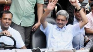 *In this file photo dated Aug 28, 2017, Goa Chief Minister Manohar Parrikar is seen in a victory rally after winning Panaji by-election in Goa. Parrikar, 63, died at his residence in Panaji, Sunday, March 17, 2019.(PTI File) *In this file photo dated Aug 28, 2017, Goa Chief Minister Manohar Parrikar is seen in a victory rally after winning Panaji by-election in Goa. Parrikar, 63, died at his residence in Panaji, Sunday, March 17, 2019.(PTI File)