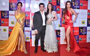 Kiara Advani, Arbaaz Khan with girlfriend Giorgia Andriani and Malaika Arora at the Zee Cine Awards in Mumbai on Tuesday.(Varinder Chawla) Kiara Advani, Arbaaz Khan with girlfriend Giorgia Andriani and Malaika Arora at the Zee Cine Awards in Mumbai on Tuesday.(Varinder Chawla)