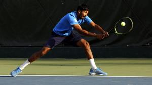 Anvit Bendre in AITA tennis tournament at Poona Club in Pune, India.(HT Photo) Anvit Bendre in AITA tennis tournament at Poona Club in Pune, India.(HT Photo)