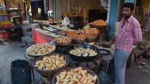 UP Congress spokesman said, “We have placed orders for four quintals of ‘gujhiya’ with a shop in Loknath area.(HT) UP Congress spokesman said, “We have placed orders for four quintals of ‘gujhiya’ with a shop in Loknath area.(HT)
