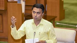 Goa chief minister Pramod Sawant delivers a speech during a confidence motion held at a special session in Goa State Legislative Assembly, in Panaji on March 20.(PTI Photo) Goa chief minister Pramod Sawant delivers a speech during a confidence motion held at a special session in Goa State Legislative Assembly, in Panaji on March 20.(PTI Photo)