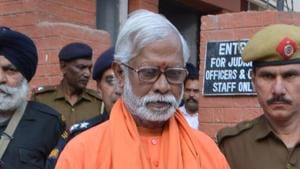 Swami Aseemanand seen outside NIA Court, in Panchkula on March 18.(HT File Photo) Swami Aseemanand seen outside NIA Court, in Panchkula on March 18.(HT File Photo)