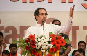 Shiv Sena chief Uddhav Thackeray addresses during Shiv Sena-BJP alliance activists' rally, in Aurangabad on March 17.(PTI File Photo) Shiv Sena chief Uddhav Thackeray addresses during Shiv Sena-BJP alliance activists' rally, in Aurangabad on March 17.(PTI File Photo)