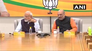 BJP poll panel meets to finalise names for Lok Sabha polls, but stops short of releasing list(ANI/Twitter) BJP poll panel meets to finalise names for Lok Sabha polls, but stops short of releasing list(ANI/Twitter)