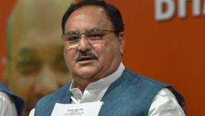 Union Minister and BJP leader JP Nadda shows the first list of candidates for the upcoming Lok Sabha elections, at party office in New Delhi, Thursday, March 21, 2019.(PTI) Union Minister and BJP leader JP Nadda shows the first list of candidates for the upcoming Lok Sabha elections, at party office in New Delhi, Thursday, March 21, 2019.(PTI)