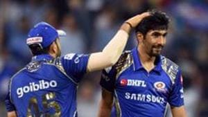 File image of Jasprit Bumrah with MI skipper Rohit Sharma.(PTI) File image of Jasprit Bumrah with MI skipper Rohit Sharma.(PTI)