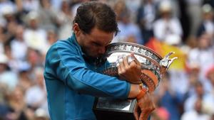 File image of Rafael Nadal with the French Open trophy.(AFP) File image of Rafael Nadal with the French Open trophy.(AFP)