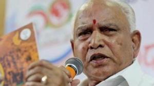 BJP leader BS Yeddyurappa refuted the allegations levelled by the Congress that he paid bribe of Rs 1,800 crore to the BJP top leadership.(PTI) BJP leader BS Yeddyurappa refuted the allegations levelled by the Congress that he paid bribe of Rs 1,800 crore to the BJP top leadership.(PTI)