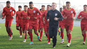 India U-23 team go through their paces.(AIFF) India U-23 team go through their paces.(AIFF)
