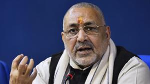 Union minister Giriraj Singh, whose Nawada seat has gone to the LJP, has been shifted to Begusarai.(PTI)