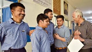 The government-aided JPM Senior Secondary School in central Delhi has over 210 students and about 38 are presently appearing for the Central Board of Secondary Education (CBSE) exams.(Burhaan Kinu/HT Photo) The government-aided JPM Senior Secondary School in central Delhi has over 210 students and about 38 are presently appearing for the Central Board of Secondary Education (CBSE) exams.(Burhaan Kinu/HT Photo)